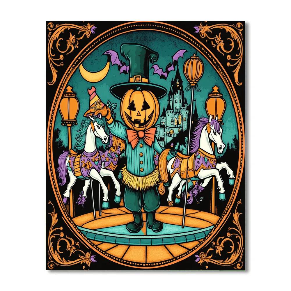 Haunted Carousel Of Candy Corn Dreams Paint by numbers art
