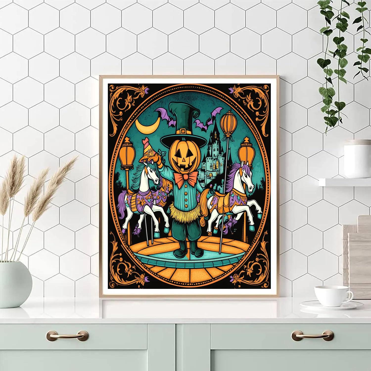 Haunted Carousel Of Candy Corn Dreams Paint by numbers art