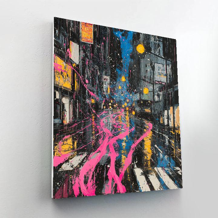 Jackson Pollock Inspired Citylights After Rain Numbered painting kits