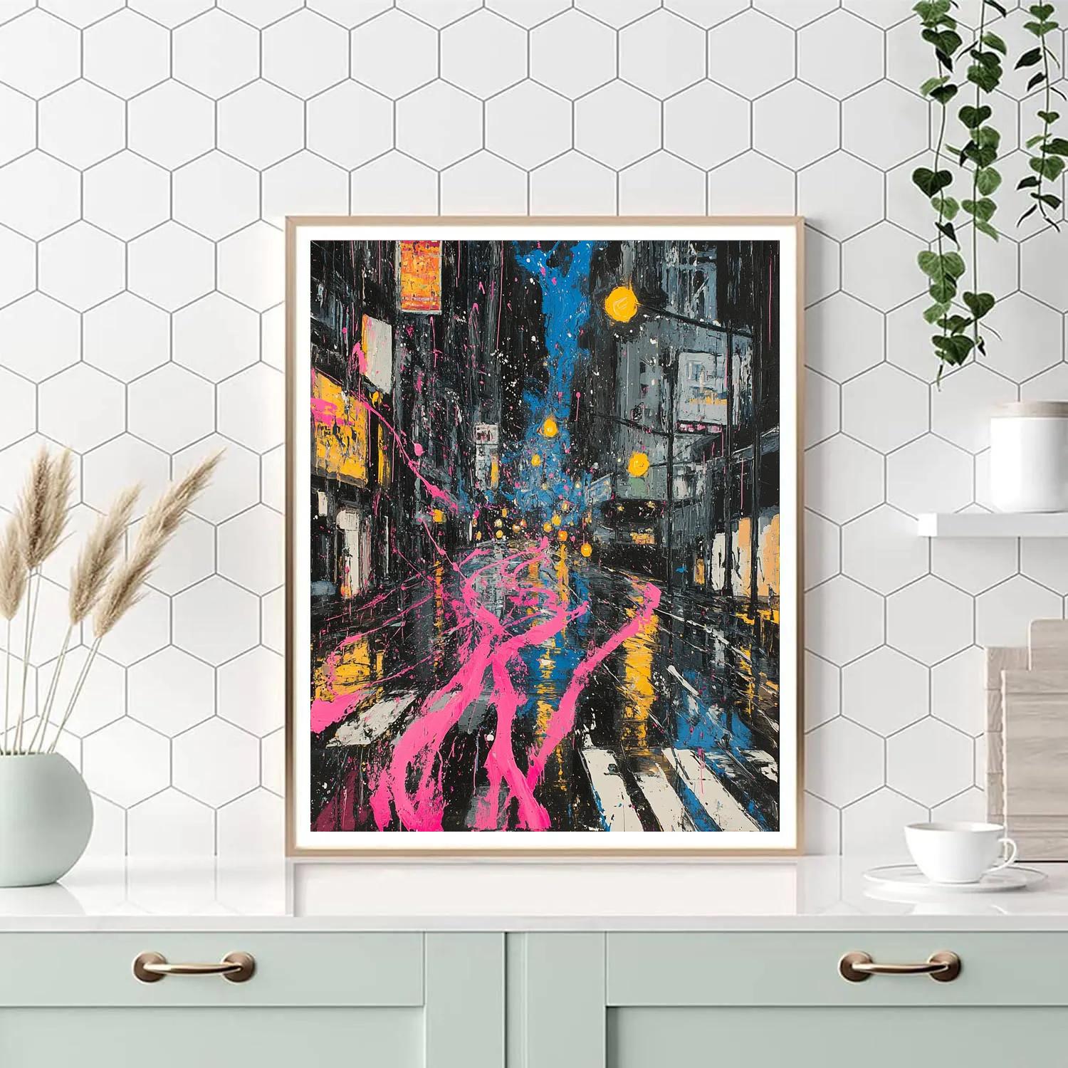Jackson Pollock Inspired Citylights After Rain Numbered painting kits