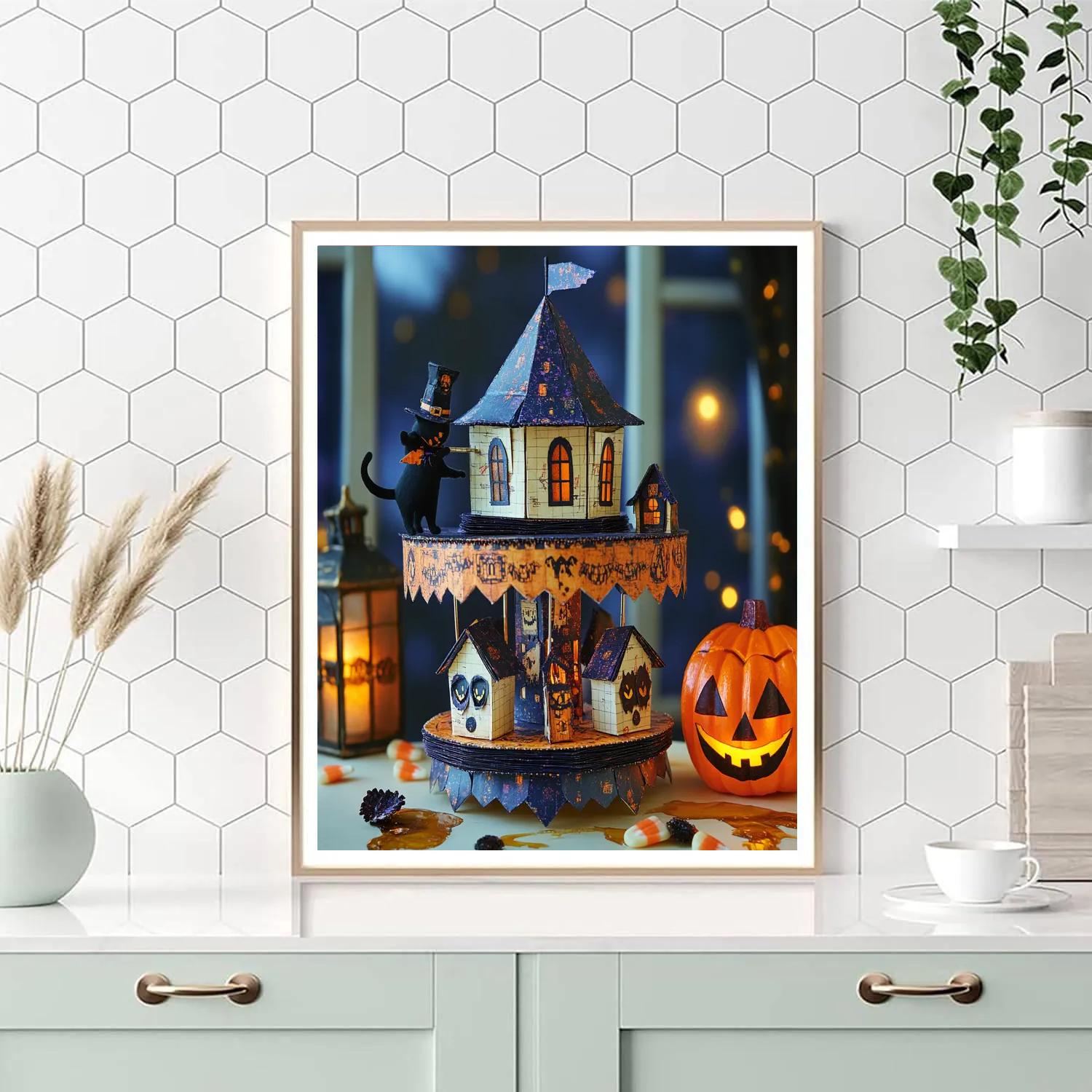 Midnight Paper Carousel Haunted Number painting