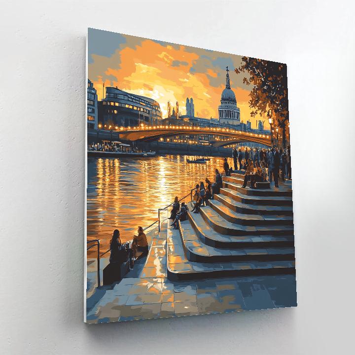 Riverside Steps At South Bank London United Kingdom paint by numbers