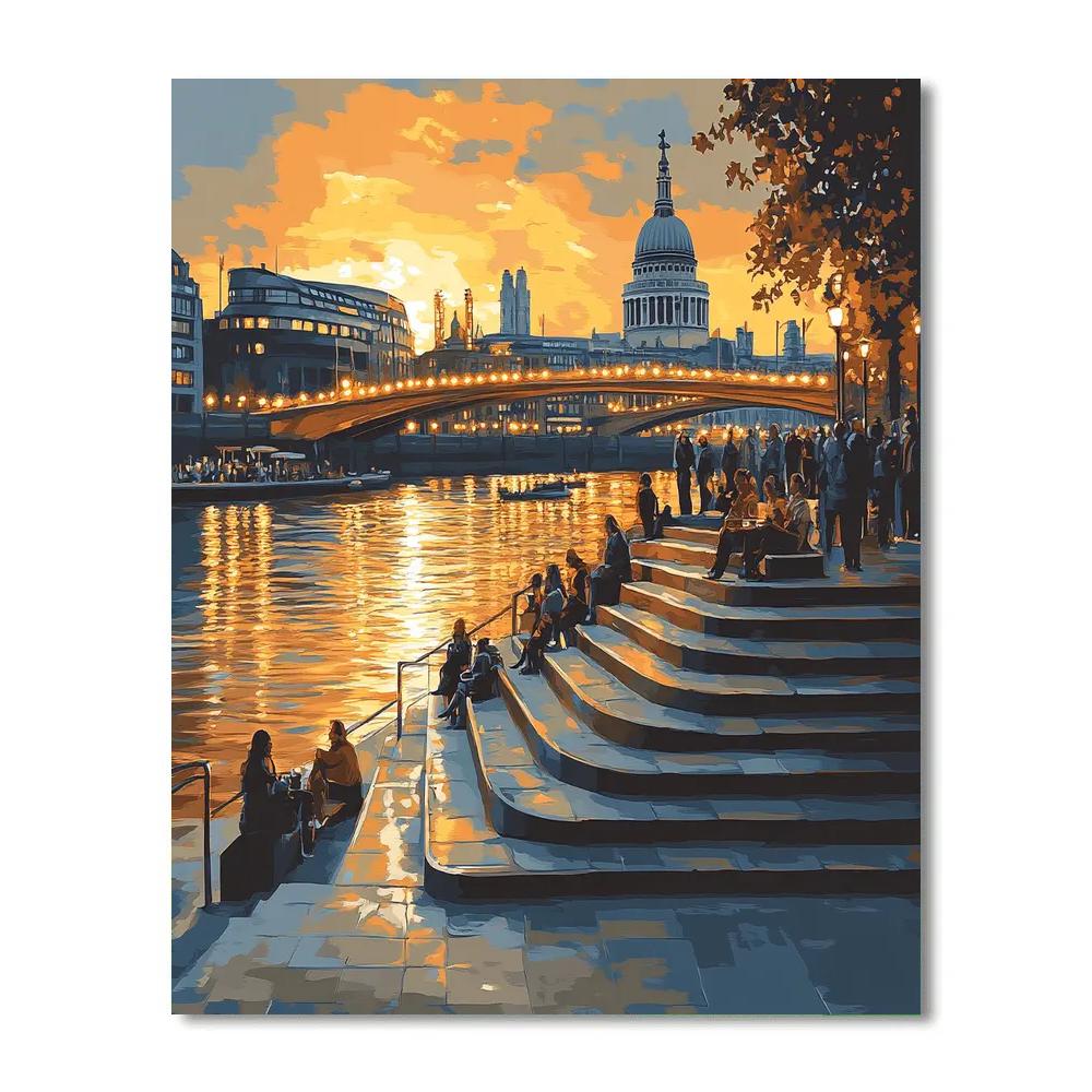 Riverside Steps At South Bank London United Kingdom paint by numbers