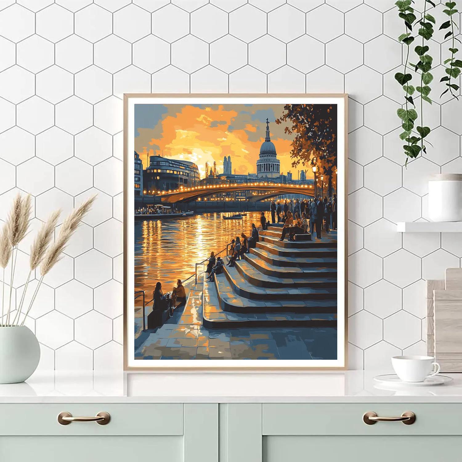 Riverside Steps At South Bank London United Kingdom paint by numbers