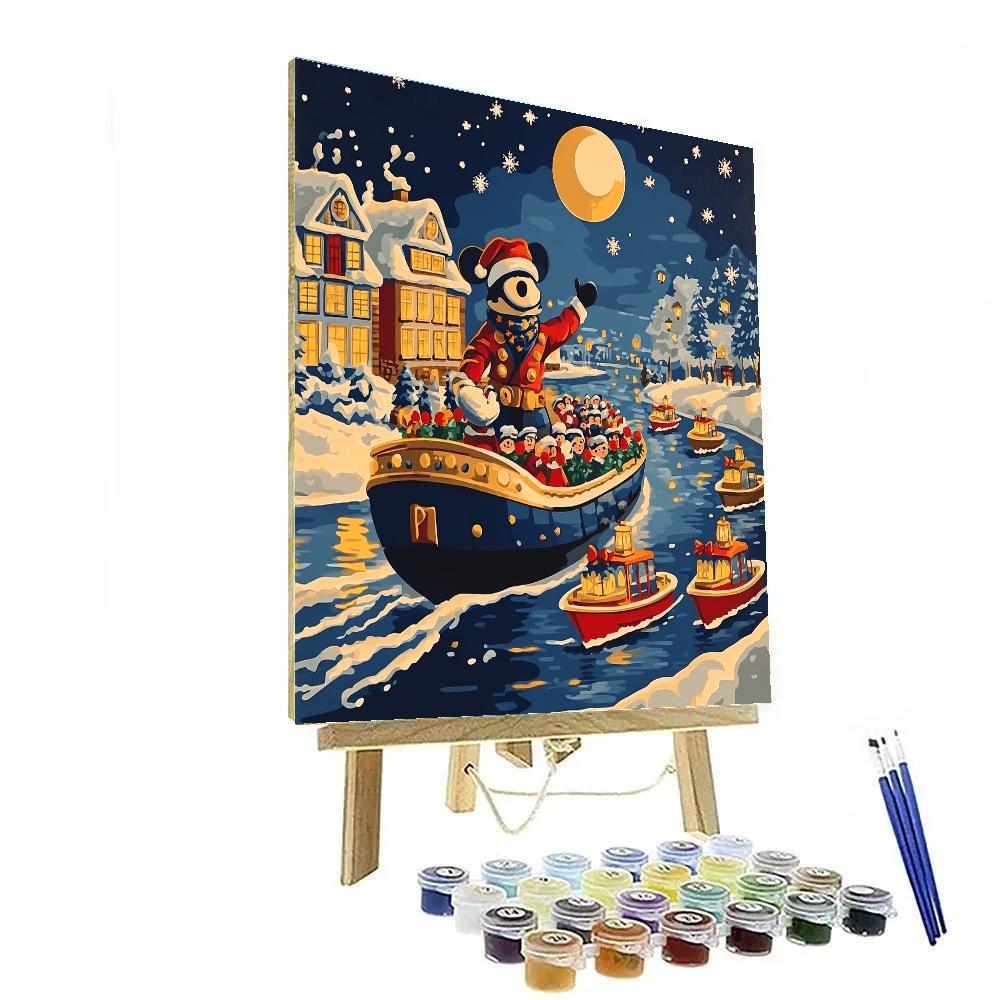 Steamboat Holiday Moonlight Parade paint by number