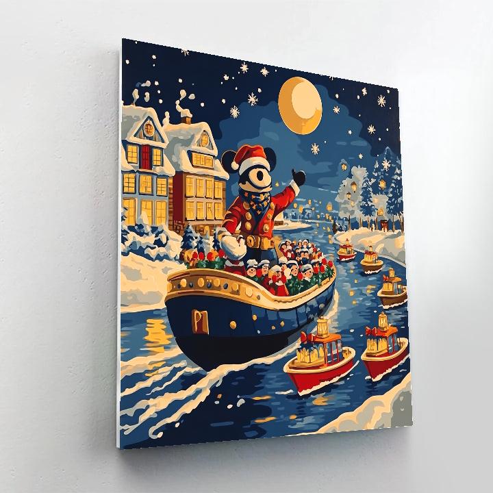 Steamboat Holiday Moonlight Parade paint by number