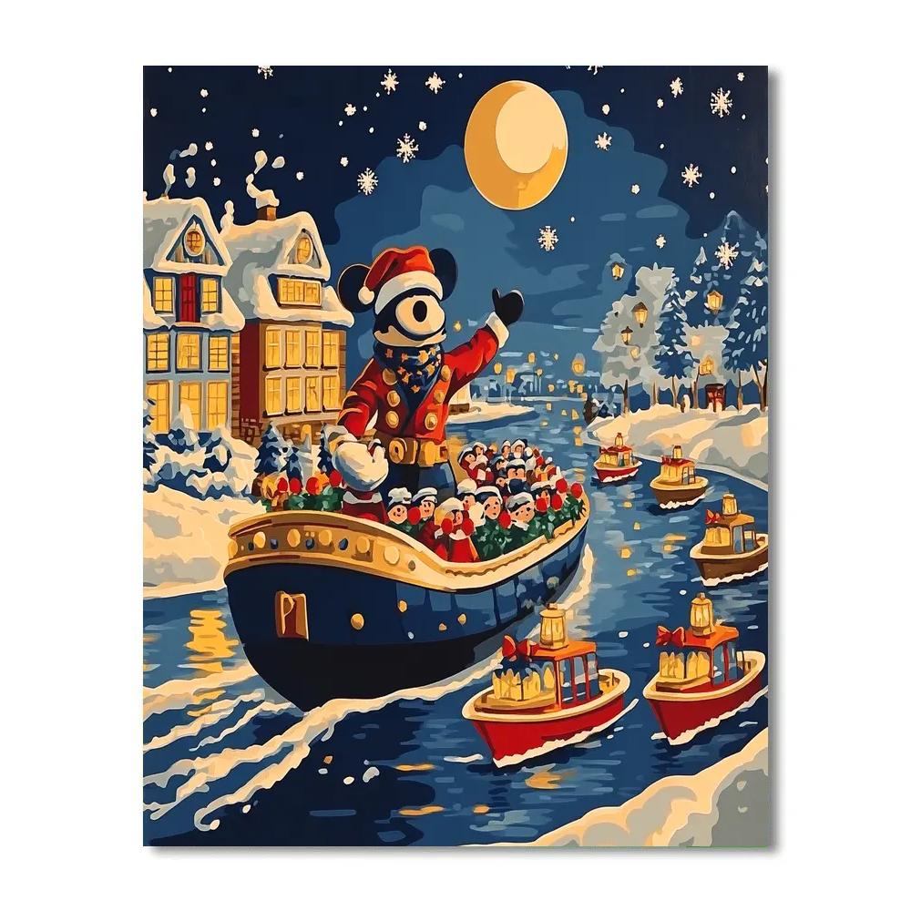 Steamboat Holiday Moonlight Parade paint by number