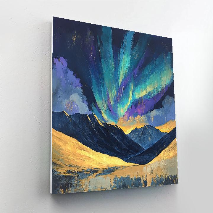Edgar Degas Inspired Aurora Over Silent Mountains Painting by numbers kit