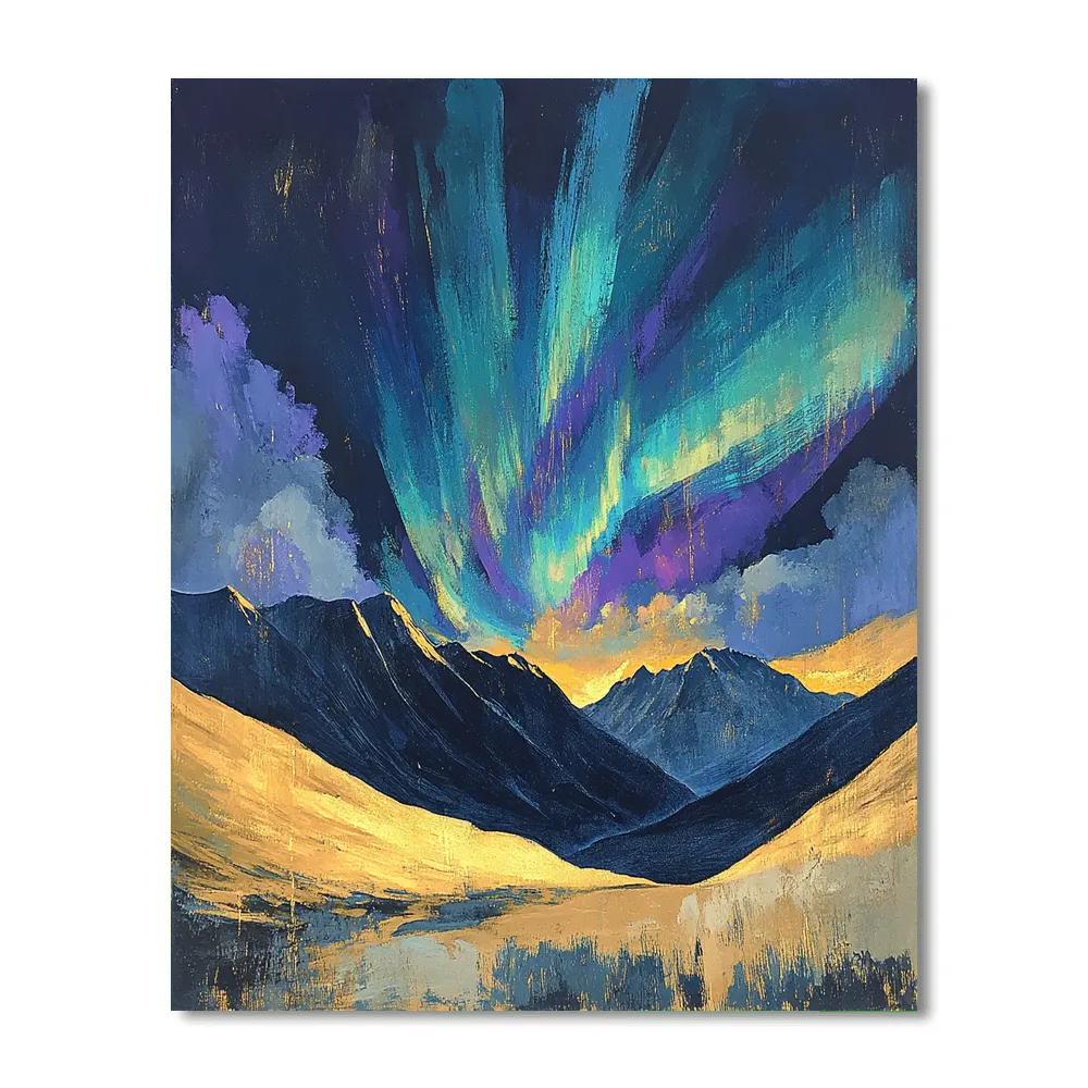 Edgar Degas Inspired Aurora Over Silent Mountains Painting by numbers kit