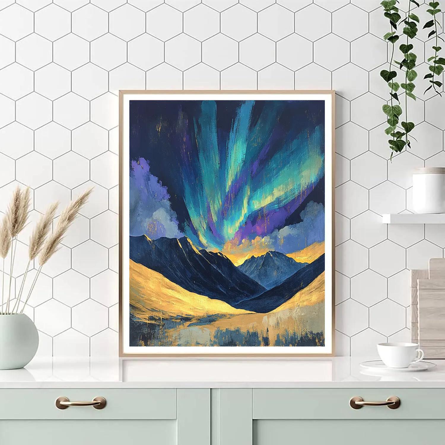 Edgar Degas Inspired Aurora Over Silent Mountains Painting by numbers kit