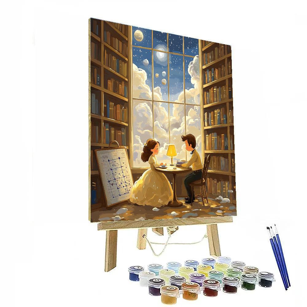 Belle And Chip Library Cloud Observatory paint by number