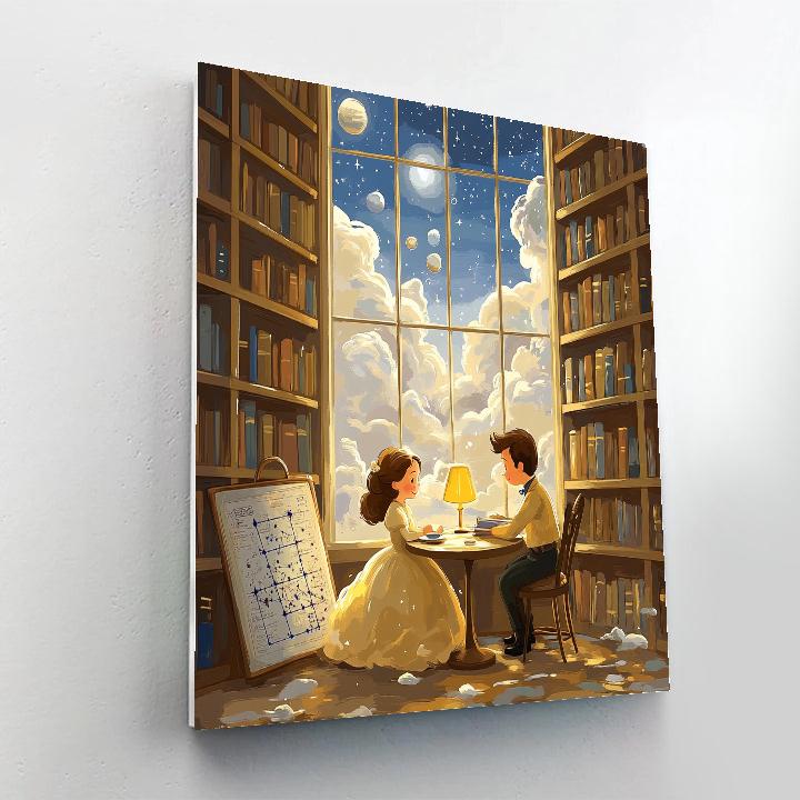 Belle And Chip Library Cloud Observatory paint by number