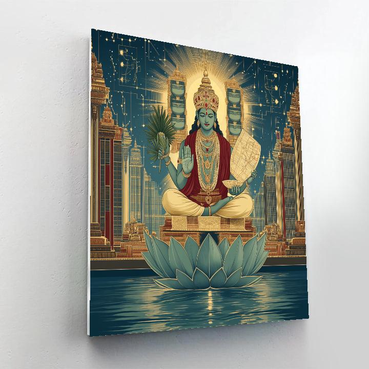 Brahma Lotus Atlas Number painting
