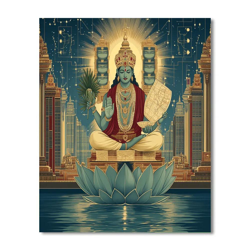 Brahma Lotus Atlas Number painting