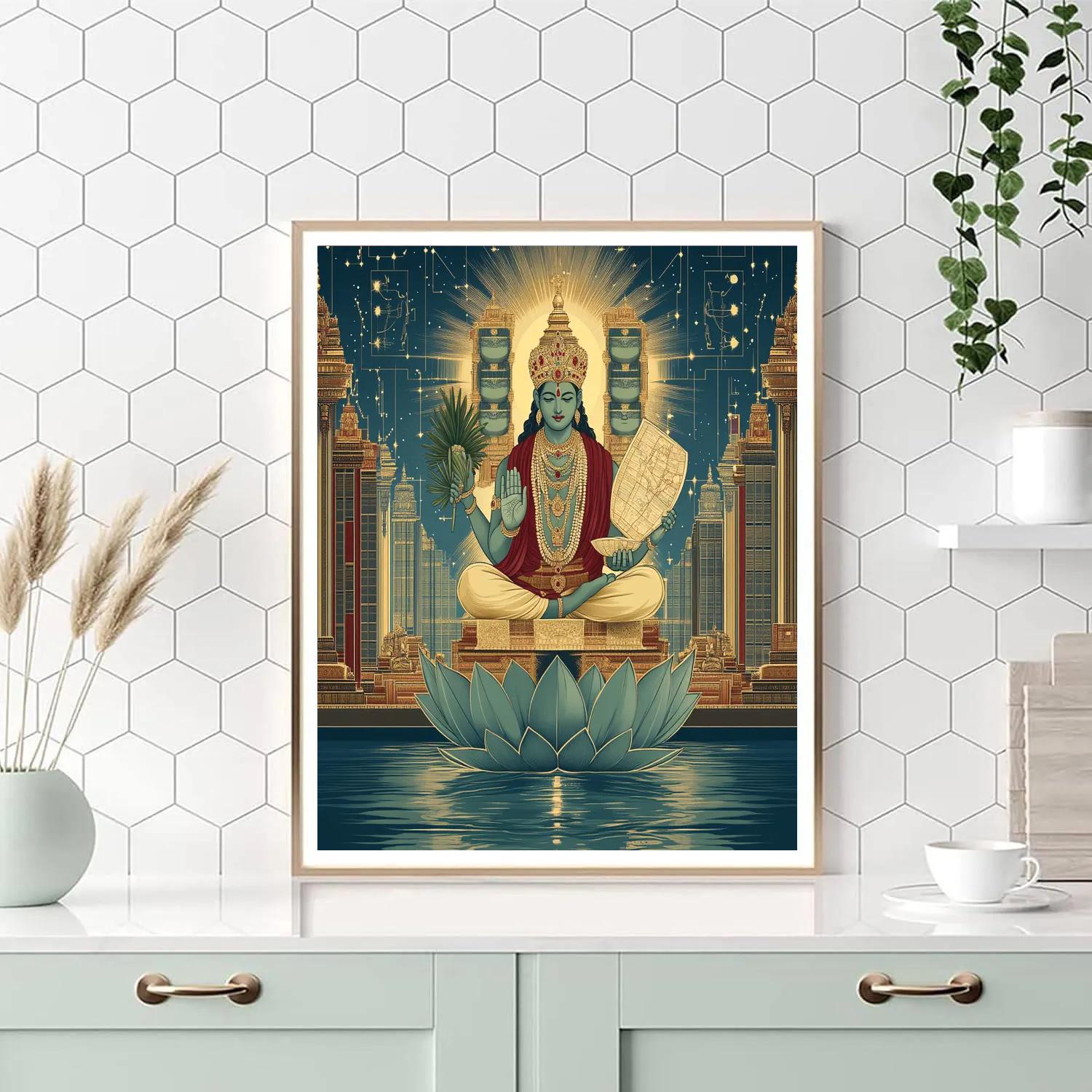 Brahma Lotus Atlas Number painting
