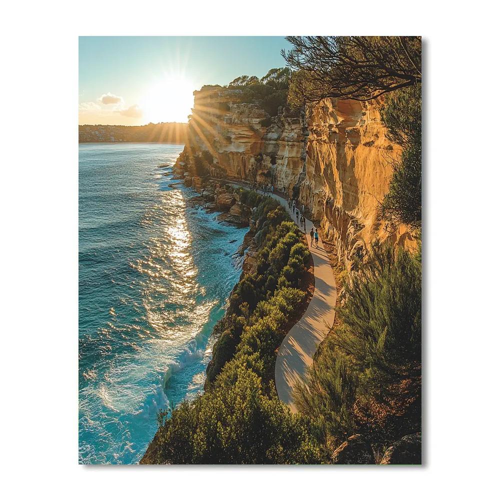 Seaside Cliffs At Bondi To Coogee Walk Sydney Australia Paint by numbers art