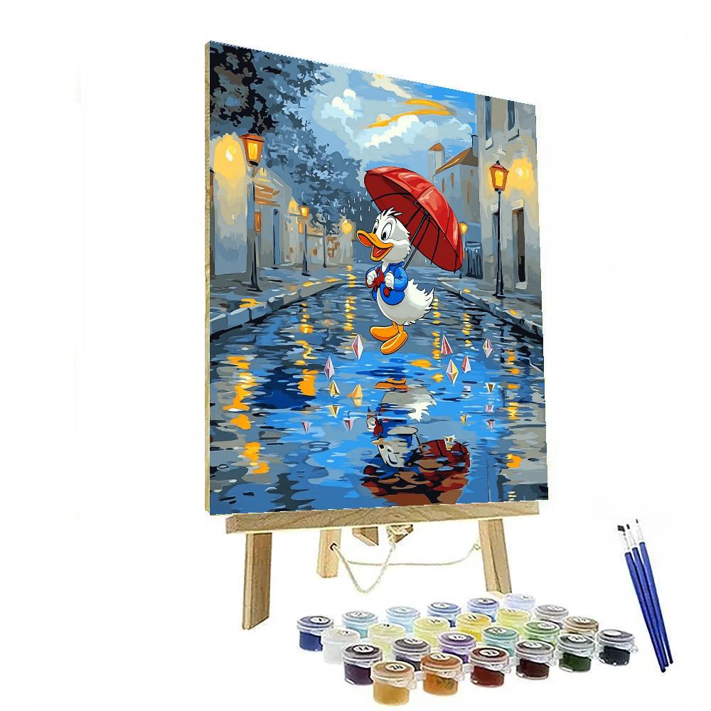 Donald Duck Rainy Day Rocket Puddles DIY paint by numbers