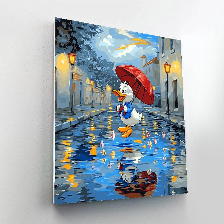 Donald Duck Rainy Day Rocket Puddles DIY paint by numbers