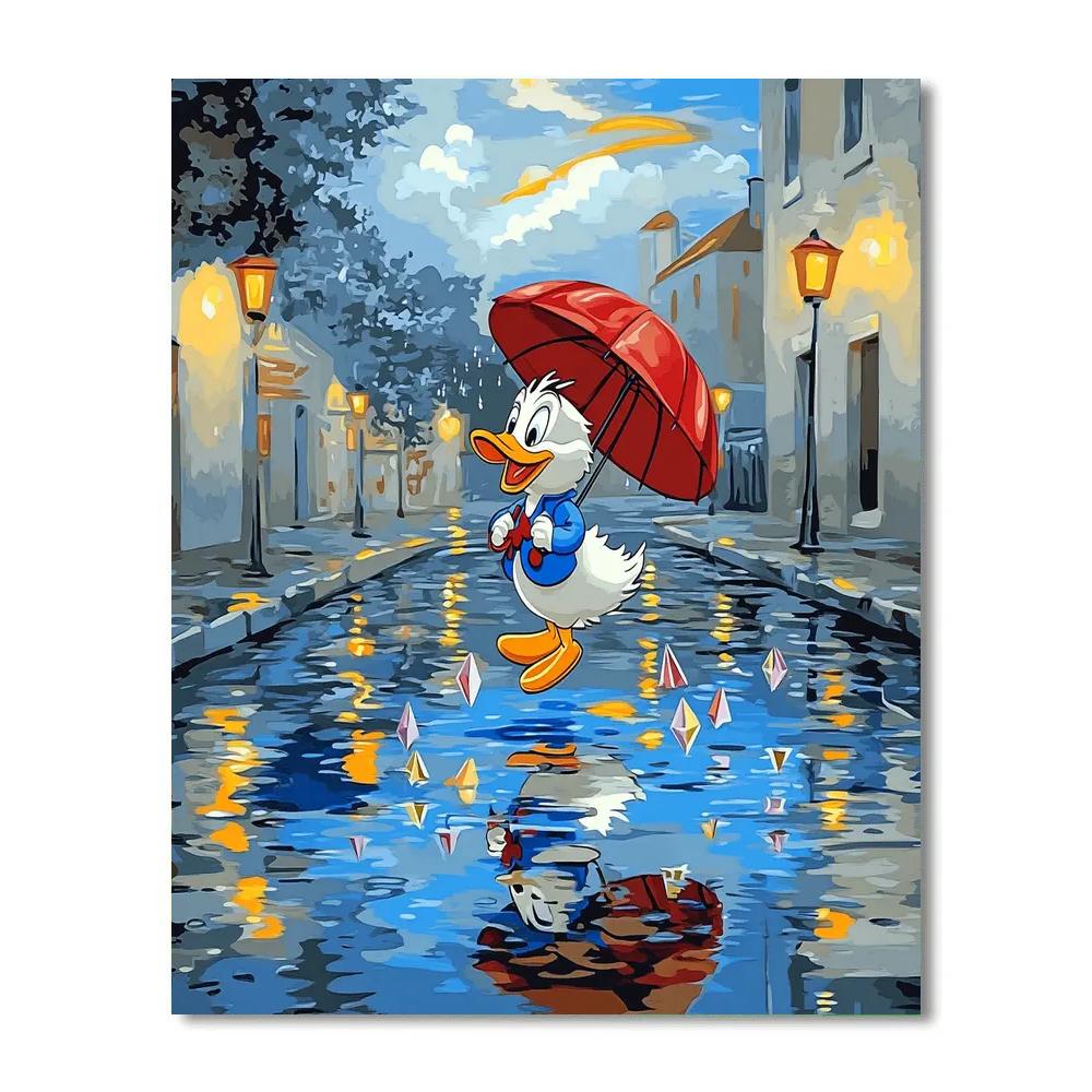 Donald Duck Rainy Day Rocket Puddles DIY paint by numbers