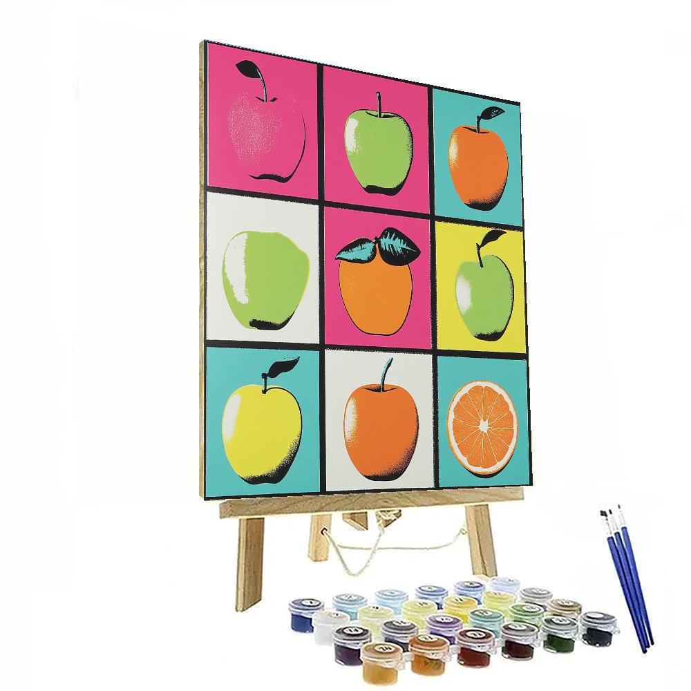 Andy Warhol Inspired Pop Art Fruit Patterns paint by color