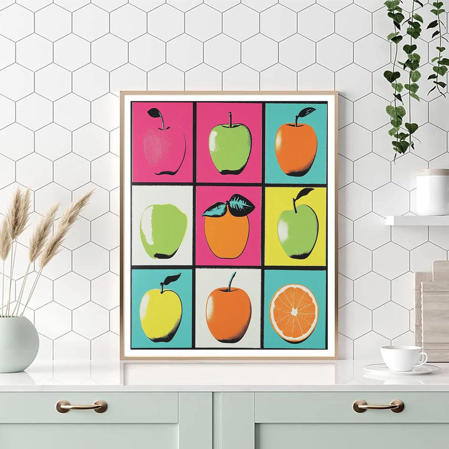 Andy Warhol Inspired Pop Art Fruit Patterns paint by color