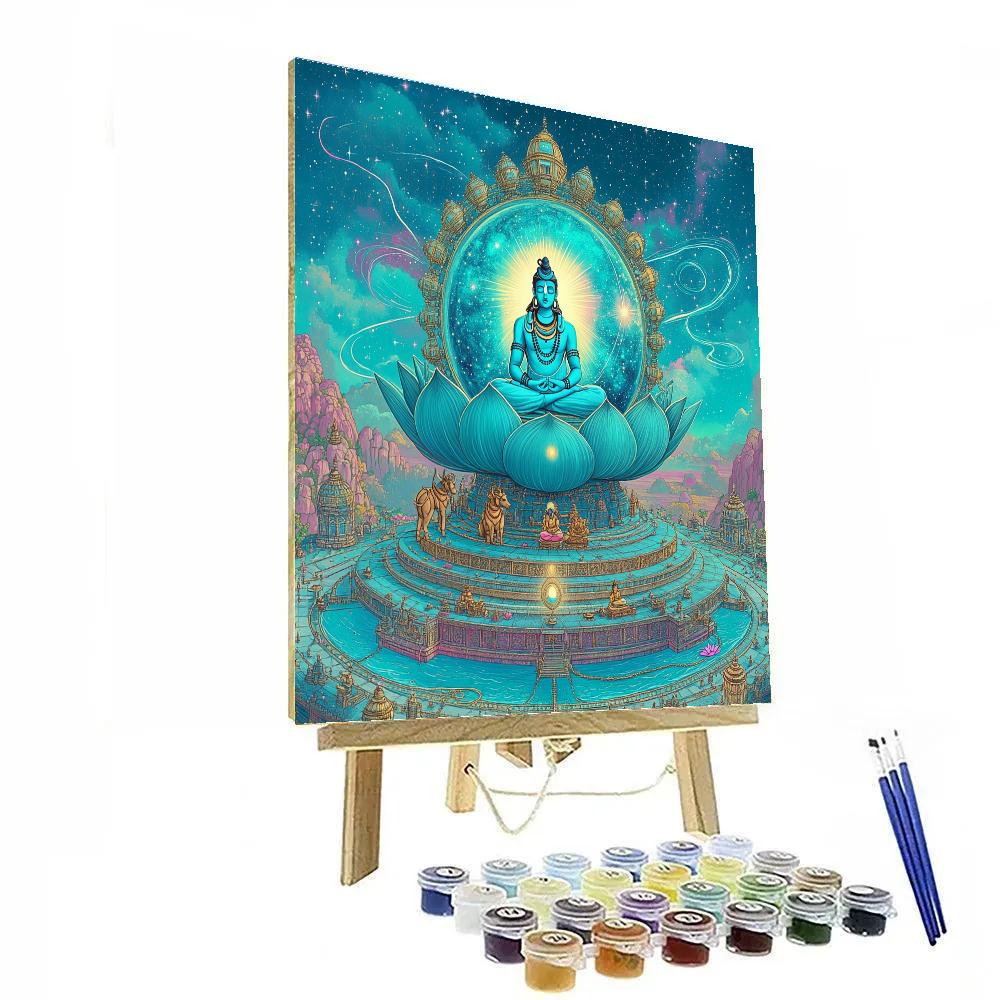 Lotus Observatory With Shiva Within Numbered painting kits