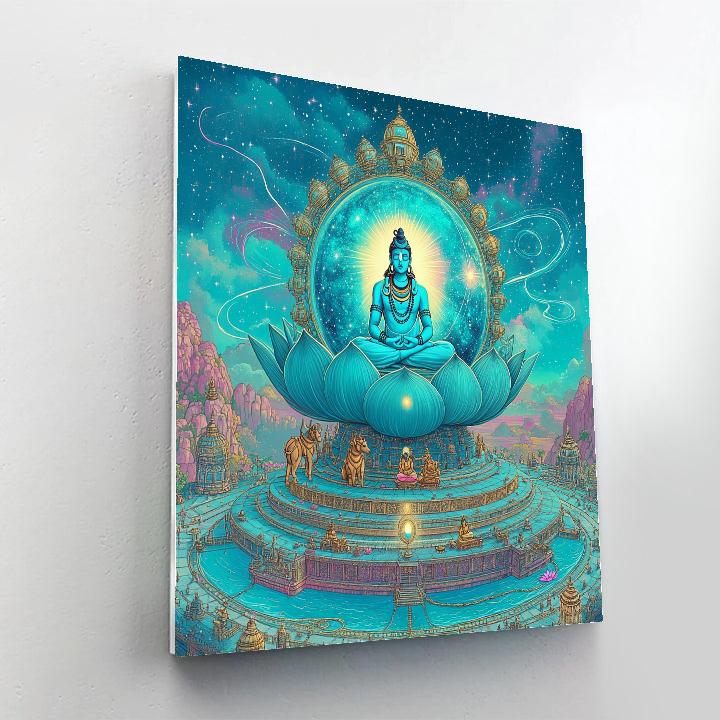 Lotus Observatory With Shiva Within Numbered painting kits
