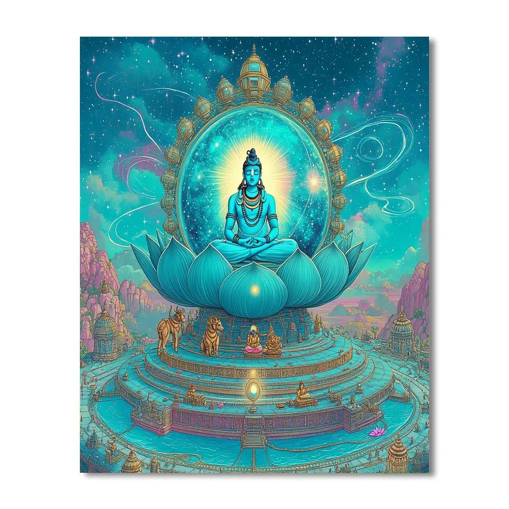 Lotus Observatory With Shiva Within Numbered painting kits