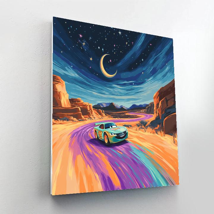 Lightning McQueen Desert Nebula Speedway Number painting