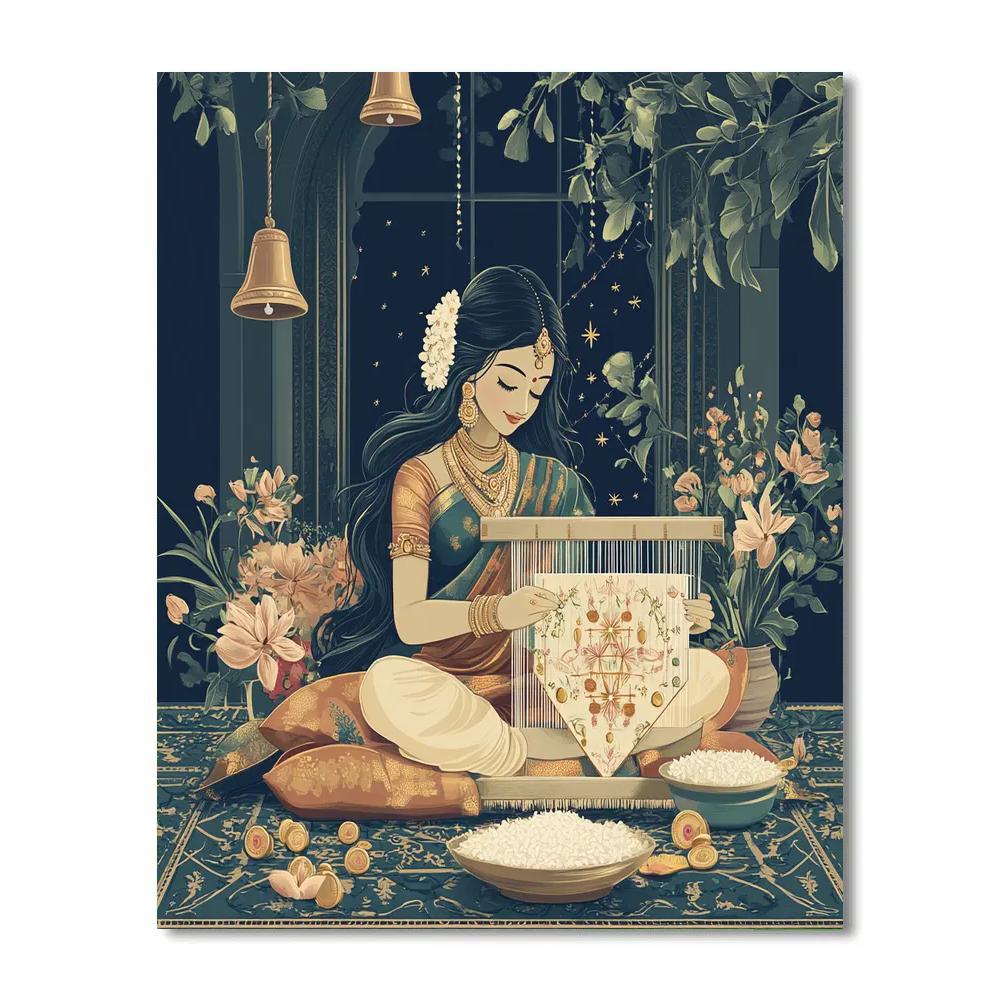 Lakshmi Crafted Star Map Tapestry paint by color