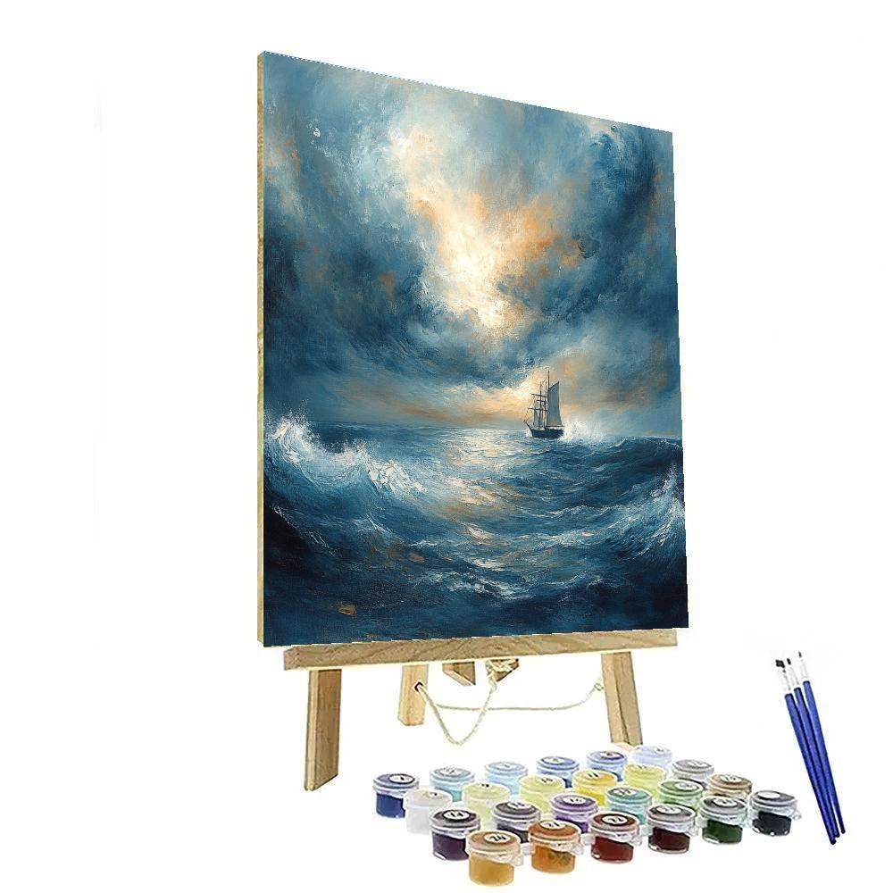 JMW Turner Inspired Stormy Sea And Distant Ship Paint by numbers kits
