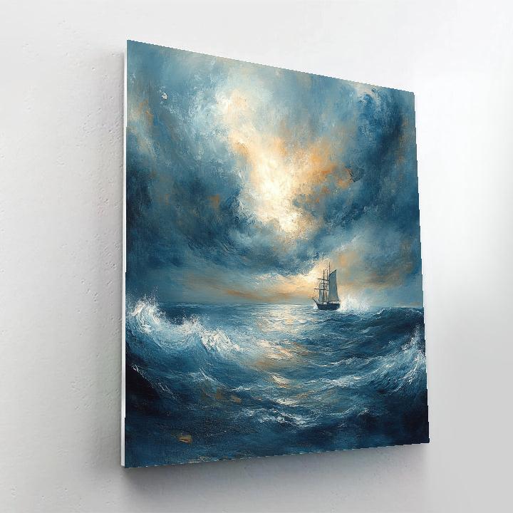 JMW Turner Inspired Stormy Sea And Distant Ship Paint by numbers kits