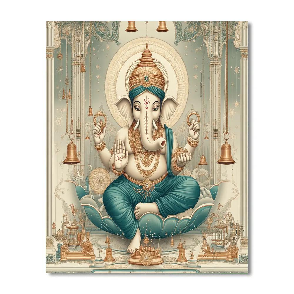 Clockwork Lotus Ganesha paint by numbers