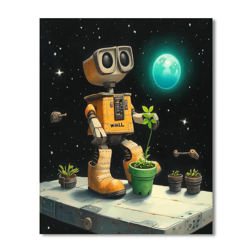 WALL E Space Garden Seedling Surprise paint by number