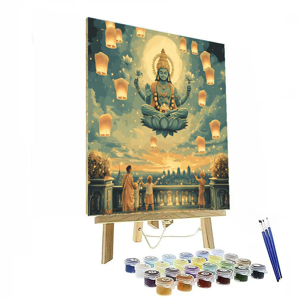 Sky Lanterns For Brahma Blessing Paint by numbers art