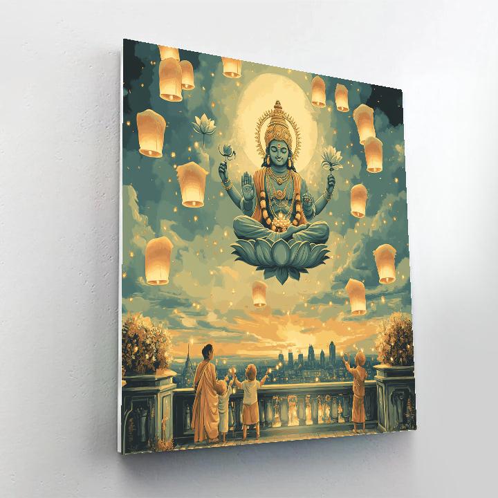 Sky Lanterns For Brahma Blessing Paint by numbers art