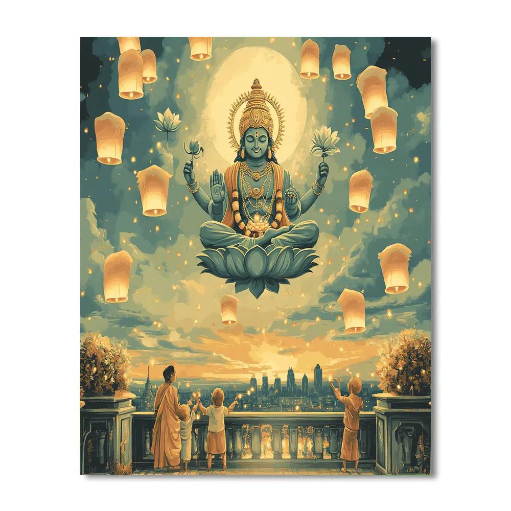 Sky Lanterns For Brahma Blessing Paint by numbers art