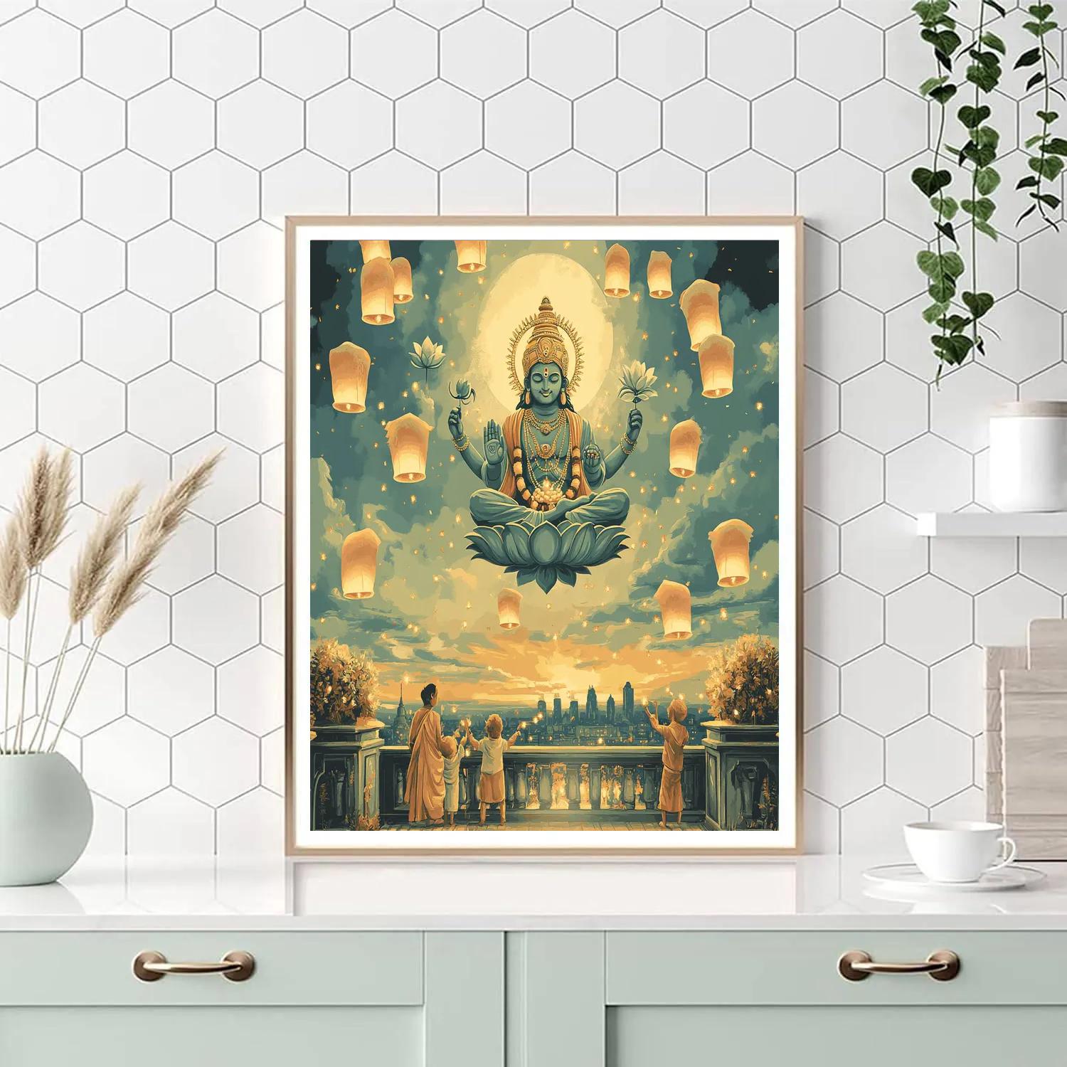 Sky Lanterns For Brahma Blessing Paint by numbers art