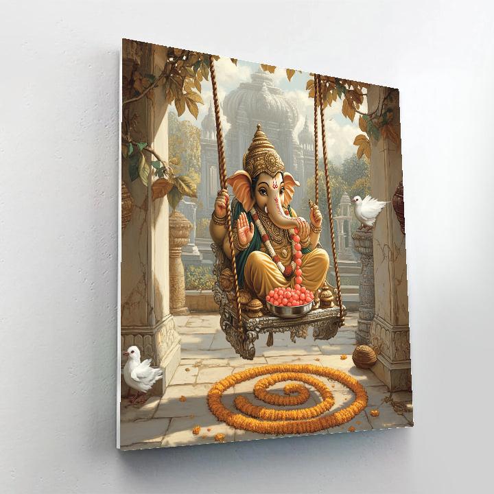 Festival Courtyard With Ganesha Radiance Painting by numbers kit