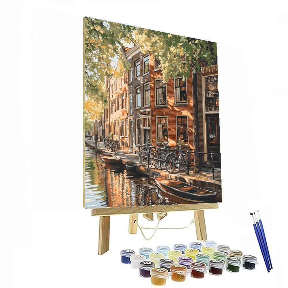 Canal Side Bikes In Jordaan Amsterdam Netherlands Numbered painting kits