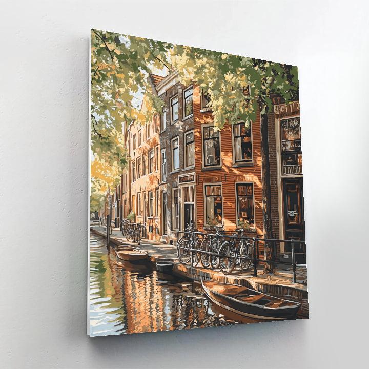 Canal Side Bikes In Jordaan Amsterdam Netherlands Numbered painting kits