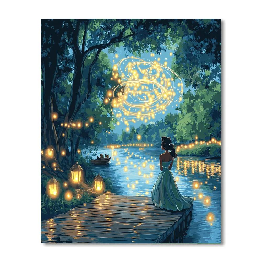 Princess Tiana Firefly River Parade Number painting