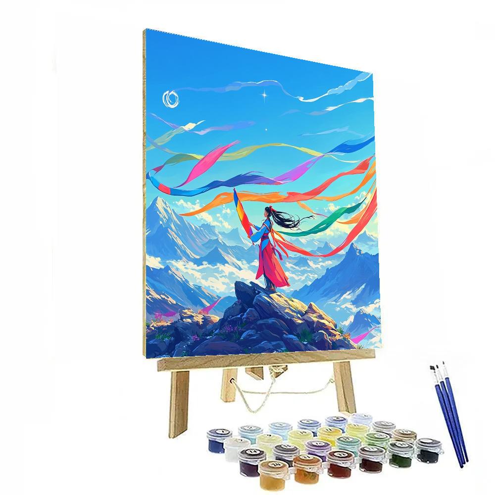 Mulan Mountain Wind Star Banners painting number kit