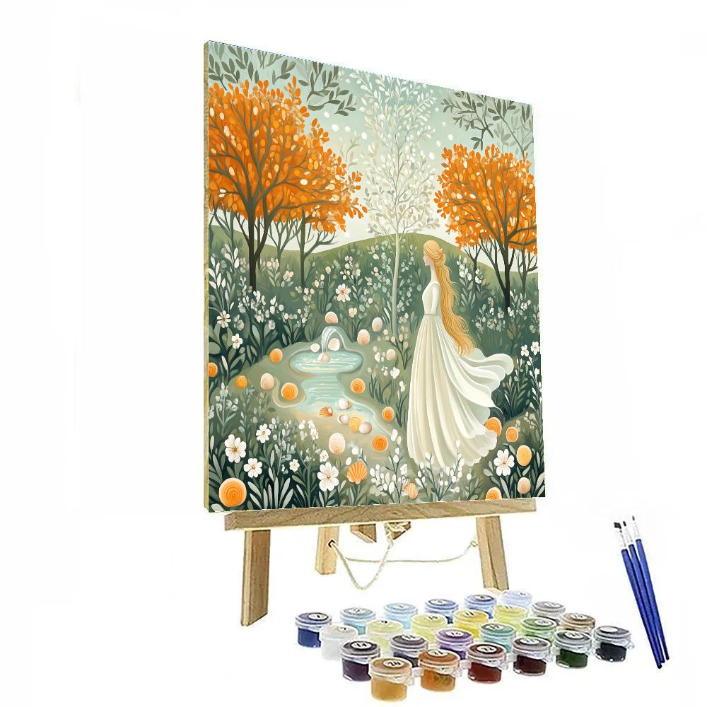 Sandro Botticelli Inspired Mythic Garden Of Venus And Shells Paint by numbers art