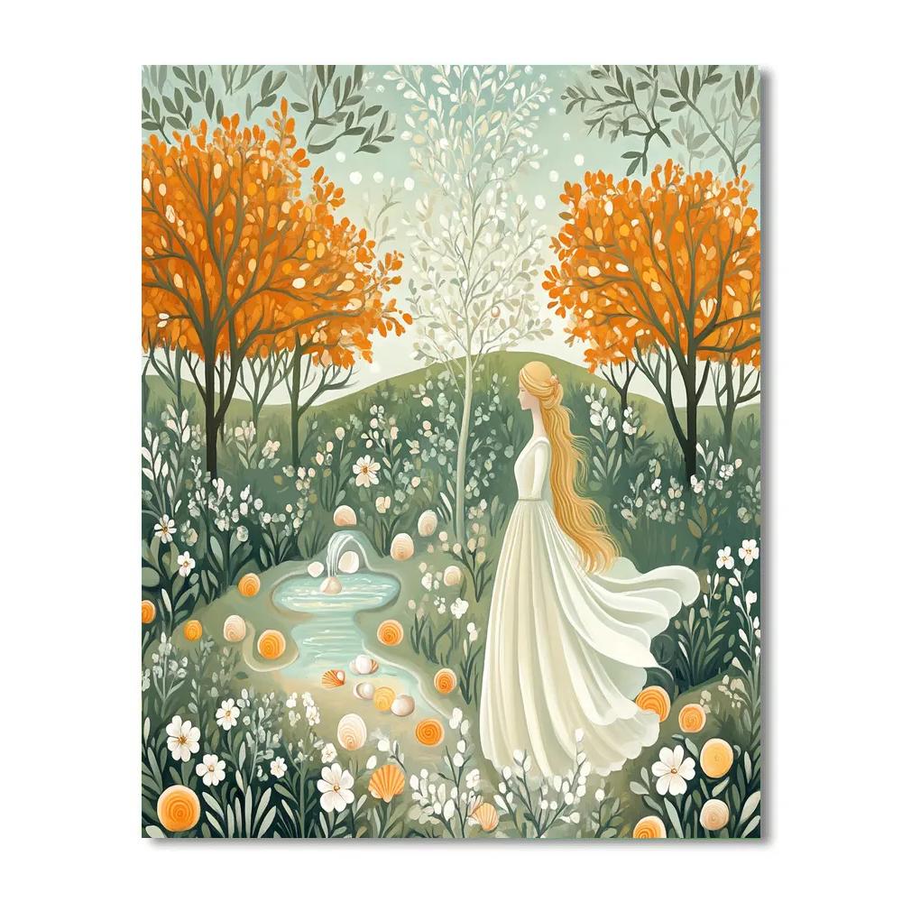 Sandro Botticelli Inspired Mythic Garden Of Venus And Shells Paint by numbers art