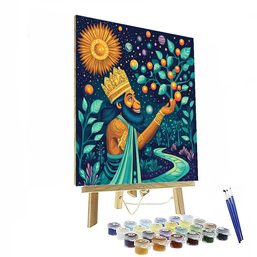 Celestial Orchard Hanuman paint by numbers