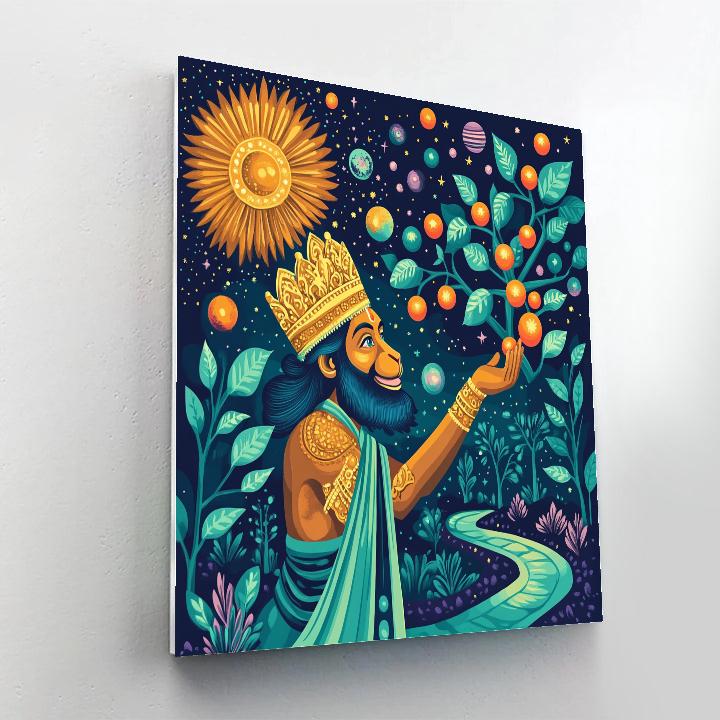 Celestial Orchard Hanuman paint by numbers