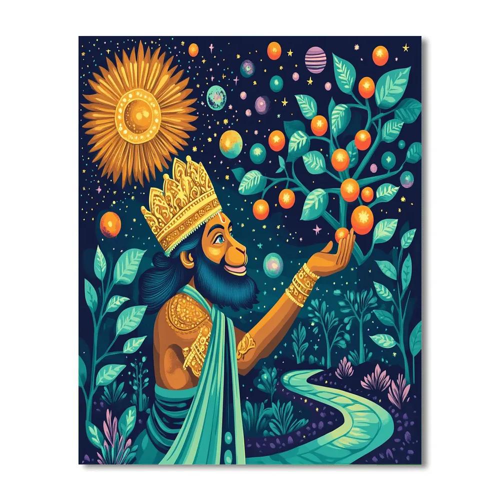 Celestial Orchard Hanuman paint by numbers