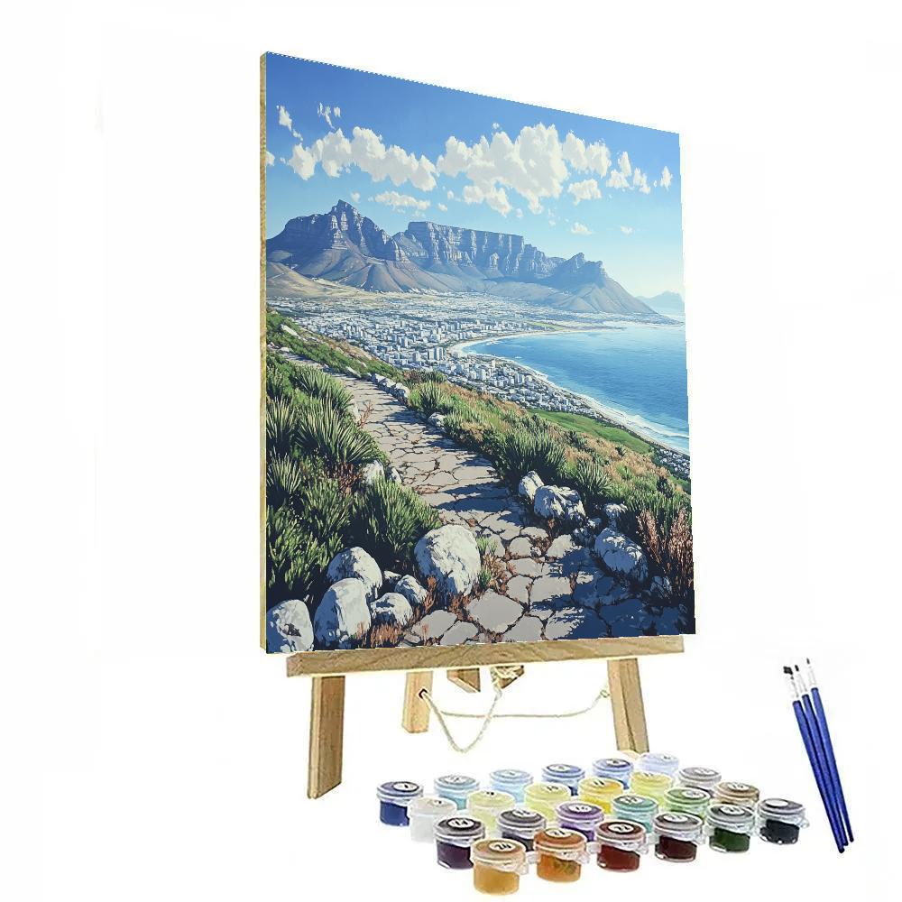 Mountain Backdrop At Table Mountain Viewpoint Cape Town South Africa paint by numbers