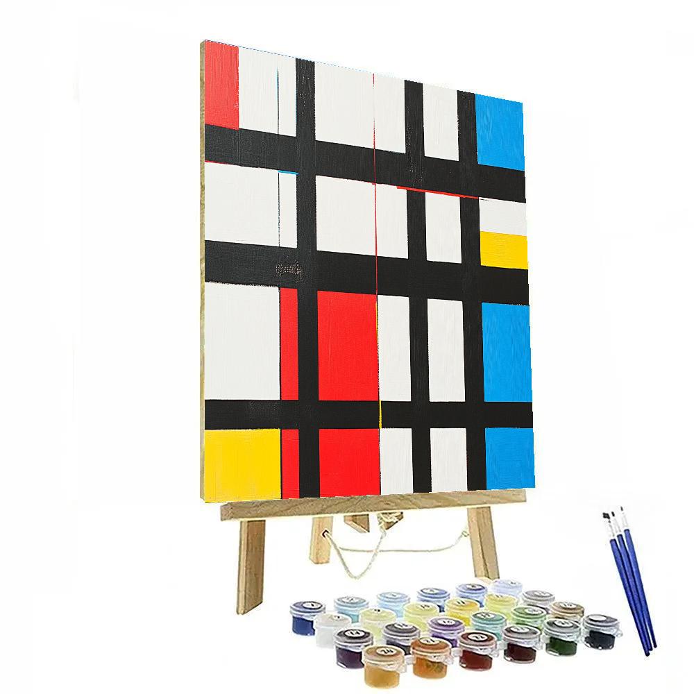 Piet Mondrian Inspired City Architecture Grid DIY paint by numbers